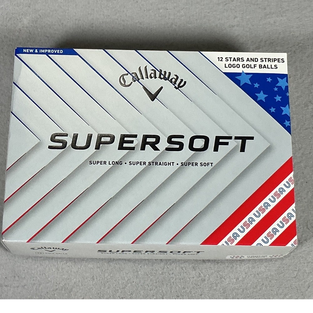 Callaway Supersoft Golf Balls Stars and Stripes Logo White 12 Pack Athletic NEW